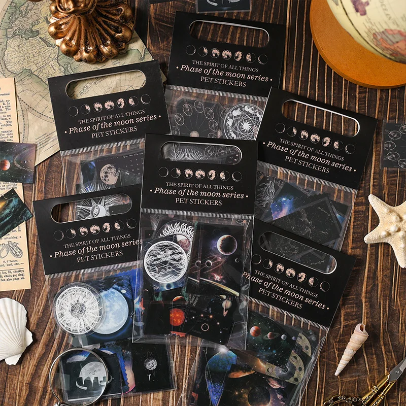 

12packs/LOTThe Spirit of All Things Moon Phase series markers photo album decoration PET sticker