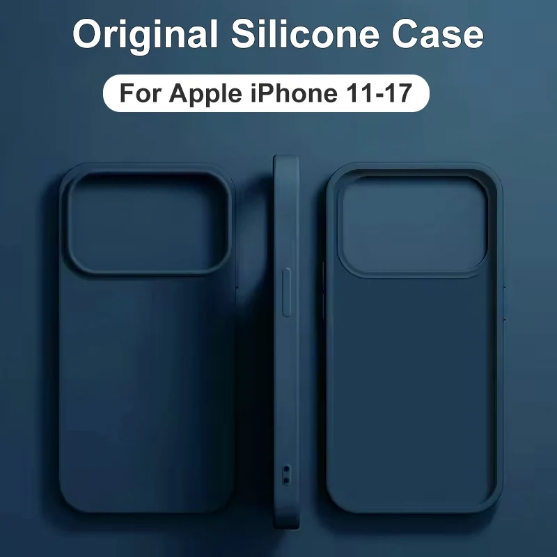 Original Liquid Silicone Phone Cases For APPLE IPhone 11 12 13 14 15 16 17 Pro Max 17 Air 16 15 Plus Shockproof Case Soft Cover_voghion.com