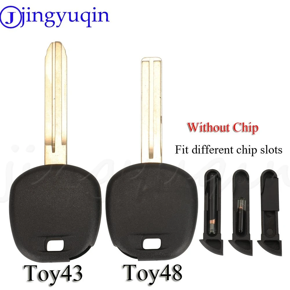 

jingyuqin Transponder Remote Key Shell Case For Toyota RAV4 PRADO COROLLA Camry Yaris Corolla Fod Toy43/48 Blade No Chip