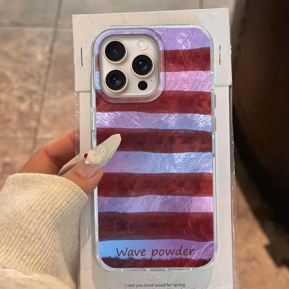 Color Striped Minimalist Couple Phone Case Cover