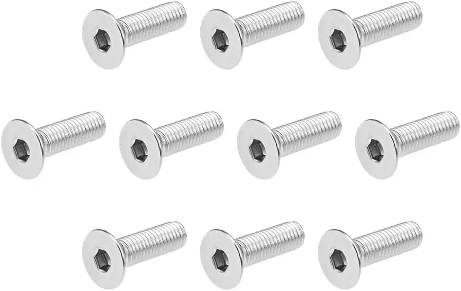 

M8x16mm Flat Head Machine Screws Inner Hex Screw 304 Stainless Steel Fasteners Bolts 10Pcs