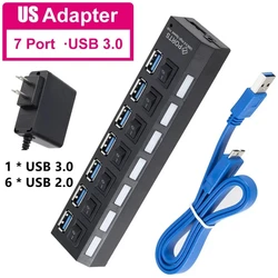High - Speed Multi - Port USB Hub with Individual Power Switches (7 Ports US)