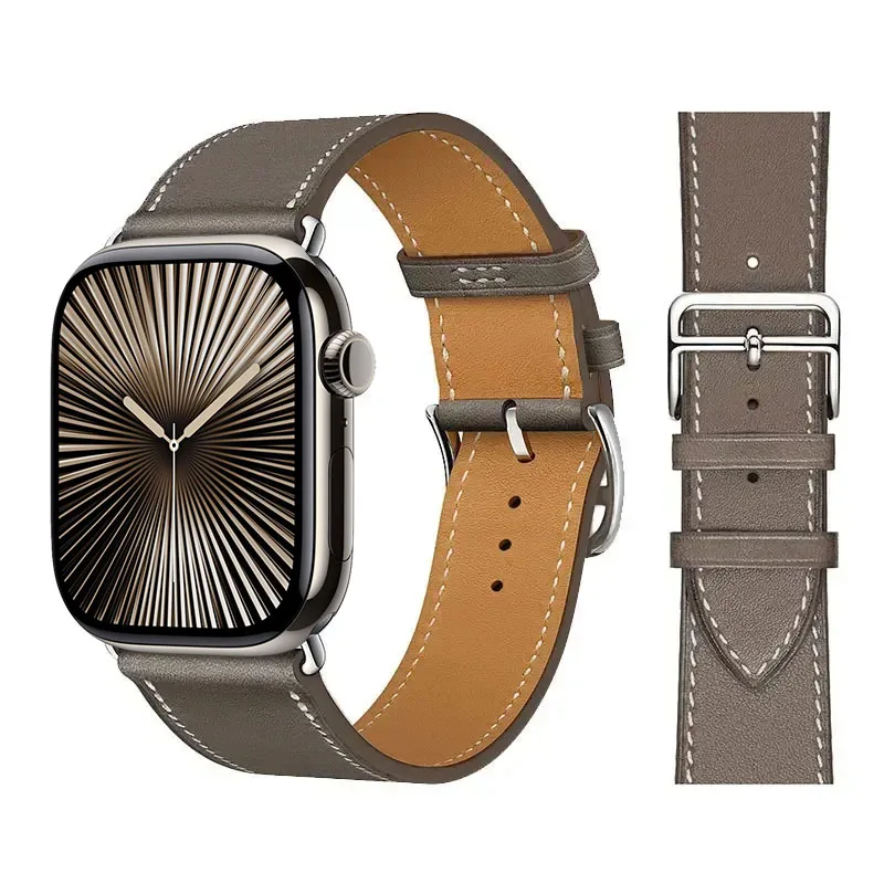 Premium Leather Strap for Apple Watch - Elegant and Durable Bracelet Correa