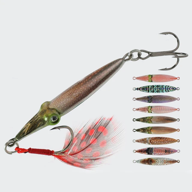 Fishing Lures Metal Squid Fishing Jig 66mm 21g Jigbait Lure Shore Cast  Decoys Metal Bait Artificial Lures Hook - AliExpress