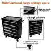 5-Drawer Rolling Tool Cart Organizer Steel Rolling Tool Trolley with Lockable Drawers Portable Tool Storage Chest on Wheels 3