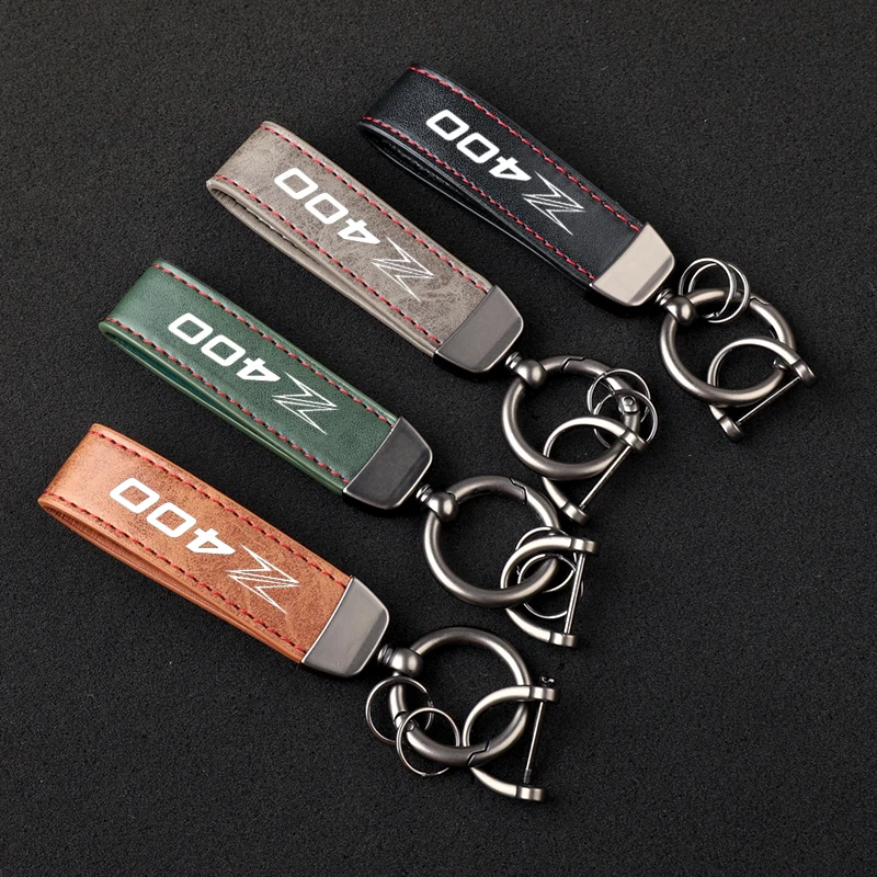 

Premium material leather motorcycle key ring chain for Kawasaki Z400 Z 400 2018 2019 2020 2021 with Logo Accessorie