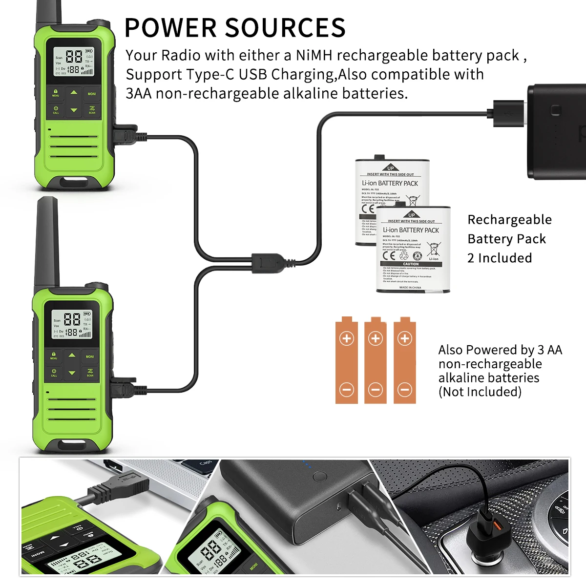 2 Stück Baofeng F22/T22 Mini Walkie-Talkie PMR Langstrecken-Akku-Funkgerät mit Typ-C-Ladegerät und VOX-Funktion für Campingreisen – Detail 19