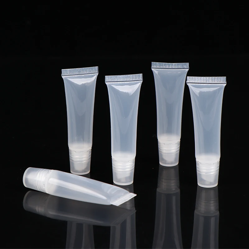 5/10Pcs 5ml Travel Portable Empty Lip Gloss Tubes Lipstick Tube Lip Balm Soft Tube Makeup Squeeze Clear Container Bottle