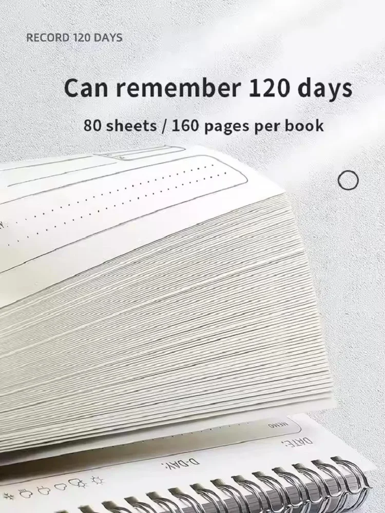 1pc Student Notebook Bullet Journal Notebook Budget Binder Notebook Leather Notebook Planner Agenda Spiral A5 Notebook Schedules Daily Plan List Notepad 160 Pages Thick Office School Supplies Stationery