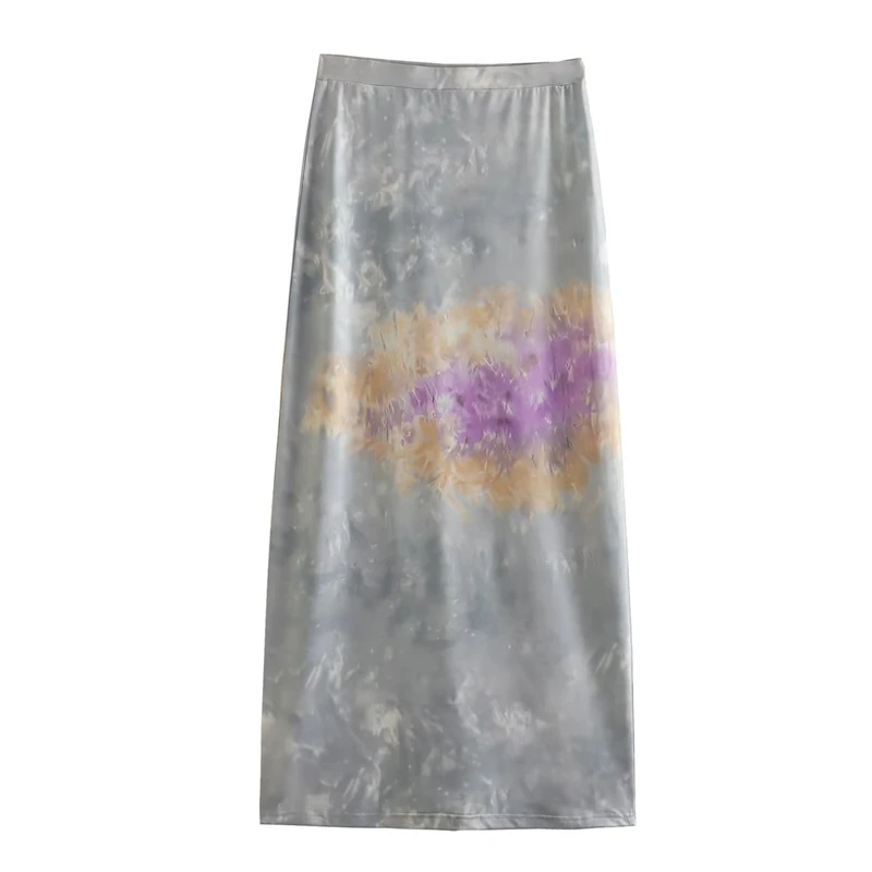 

2023 Summer New Fashion Tie-dye Printing High Waist A-line Skirt Loose All-match Skirt