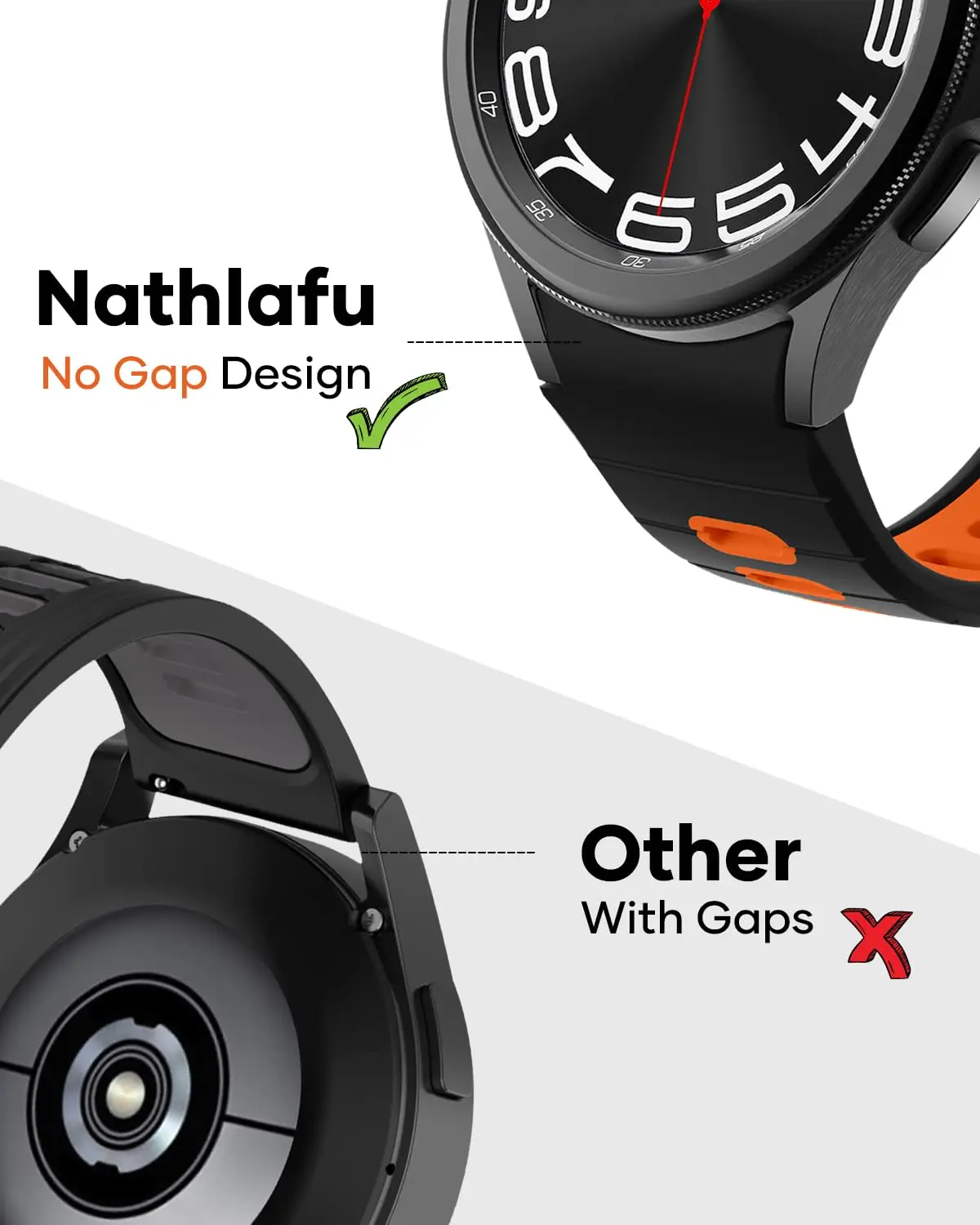 Premium Silicone Smartwatch Band - No-Gap Design, Versatile Fit