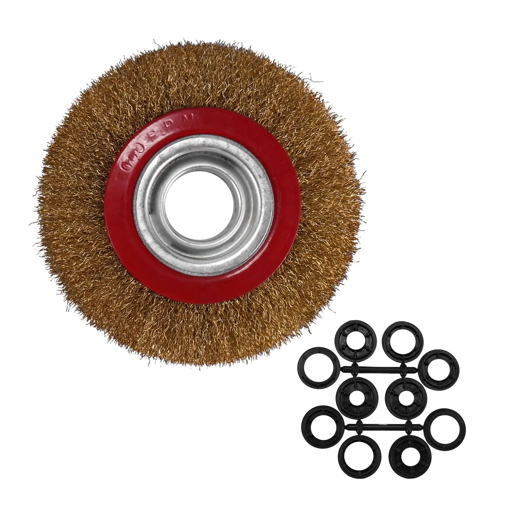 Wire Brush Wheel for Bench Grinder Polish + Reducers Adaptor Rings 6inch 150Mm