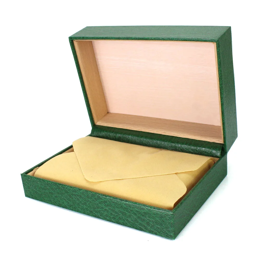 

Wholesale High-end Green Leather Wrapped Wood Paper Watch Box 904L Watch Custom Top Storage Display Box Jewelry Jewelry Package