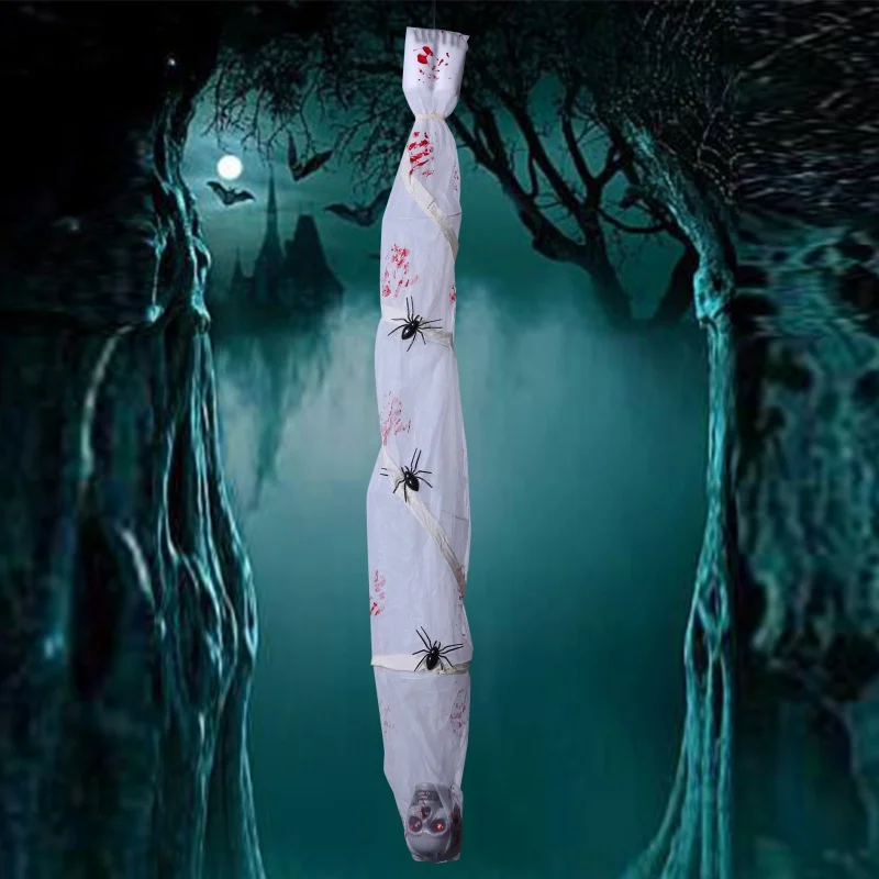 

Halloween Hanging Ghost Haunted House Bar Decorations Arrangement Props Mummy Voice Control Upside down