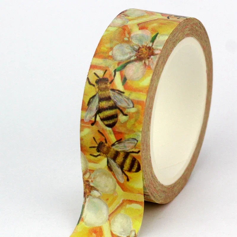 2024 NEW 1PC 10M Decor Hand painted hive with flowers and bees Washi Tape for Scrapbooking Diary Masking Tape Stationery