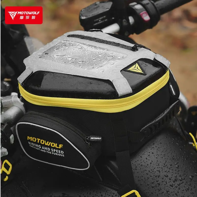 

Motowolf Motorcycle Fuel Tank Bag Motorcycle Bag Waterproof Multi-functional Tail Bag Luggage Phone Large Screen/GPS Navigation