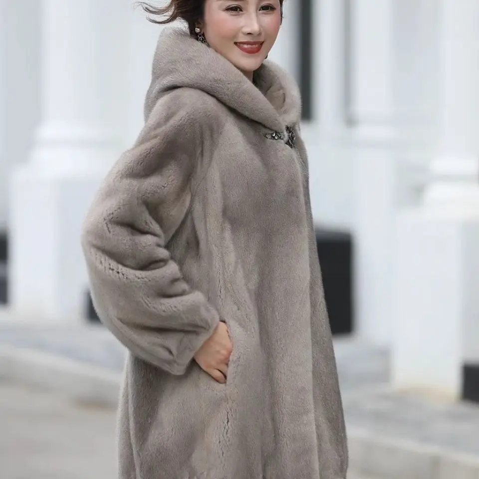 winter-fur-coat-women's-medium-length-hooded-loose-fitting-imitation-mink-warm-and-slim--b74