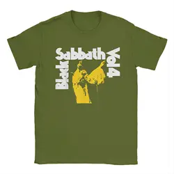 Vintage Black Sabbath Vol 4 Heavy Metal Rock Band T - Shirt - 100% Cotton Casual Short Sleeve Tee - S (Army green)