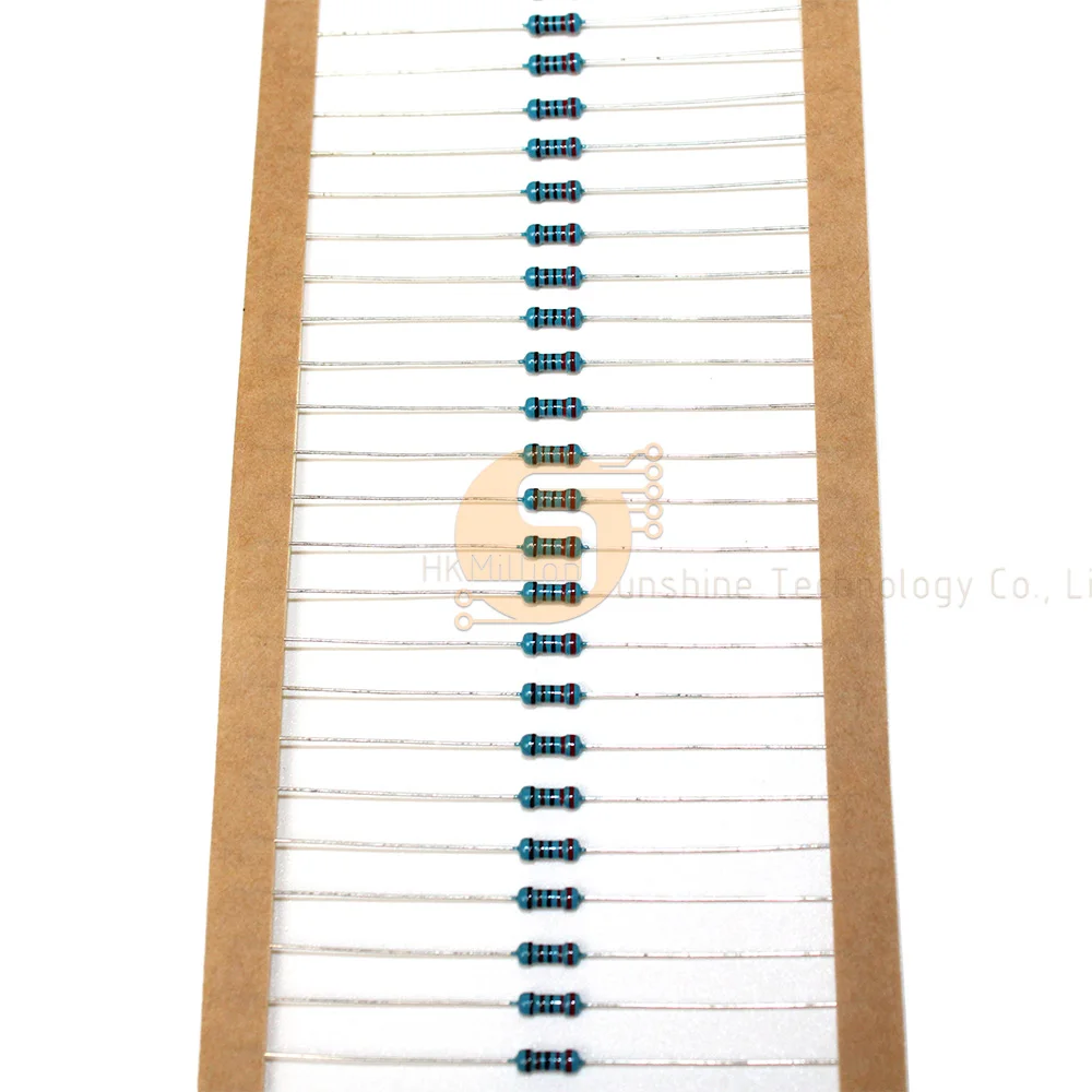 50pcs 1/2W 1% Metal film resistor 0R-4.7M 0.1R 150R 200R 240R 470R 1K 2.4K 4.7K 10K 24K 51K 750K 0.1 0.22 100 300 470 ohms 0.5W metal film resistor metal film resistors