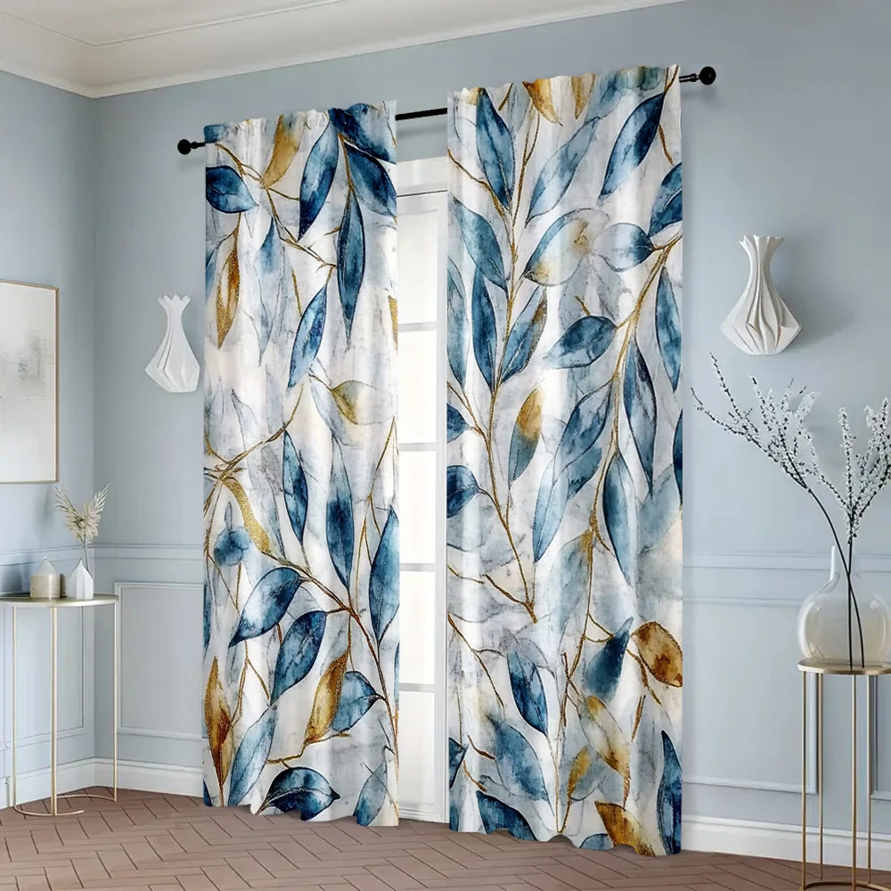 2pcs, Curtain Cloth 2D print Art Floral Durable Polyester (without rod) Decorations Clearance Ldeal for Bedroom, Living Room, 6