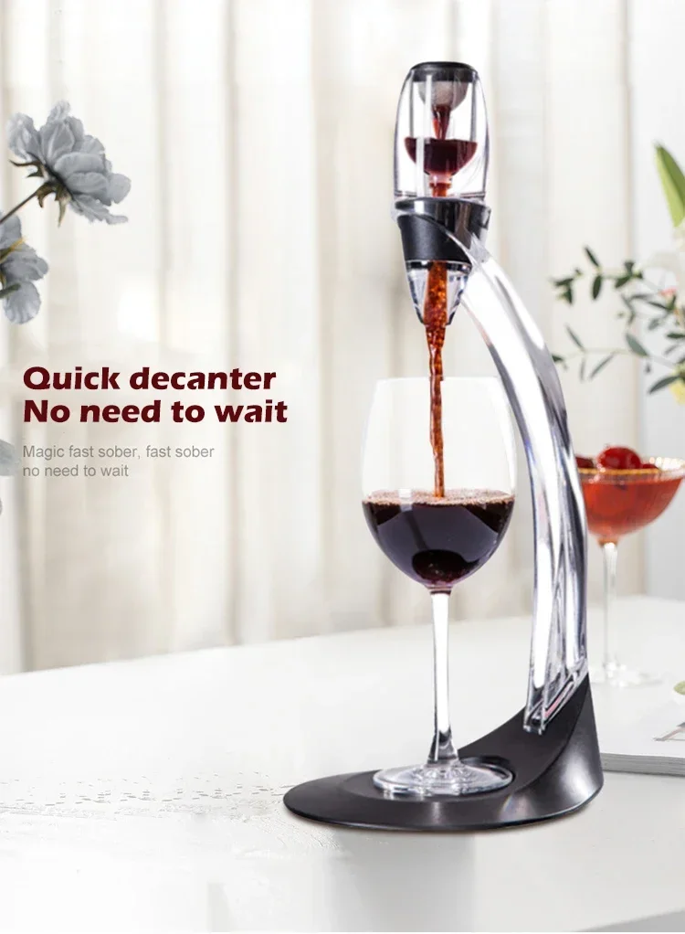 Description Picture 2 of itemWine Aerator Decanter Pourer Spout Set With Filters Purifier Stand Diffuser Air Aerating Strainer Aerator Wine for Chrismas