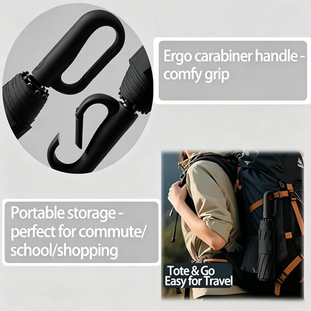 Fully Automatic Umbrella for Men And Women with Ring Buckle Design Large Rib Strong Sunshade Double Umbrella Folding Compact 5