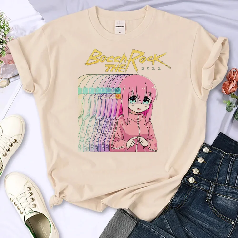 

Bocchi the Rock tshirt women Japanese funny designer Tee female comic 2000s clothes