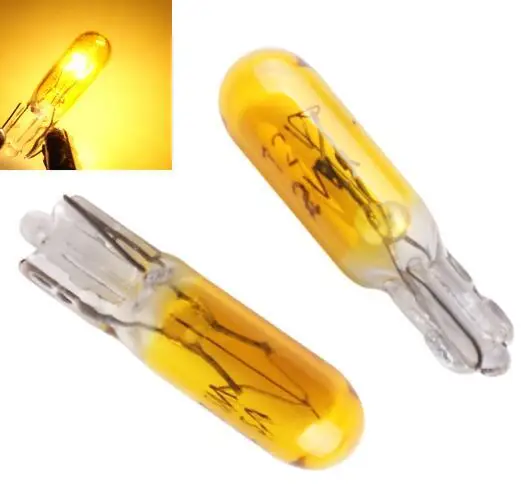10/20/30pcs T5 W2W 12V 1.2W car interior bulb auto dashboard warning
