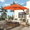 11FT Outdoor Patio Umbrellas Large Offset Umbrella Curvy Cantilever Umbrella Heavy Duty Hanging Round Umbrella with Sandb 6