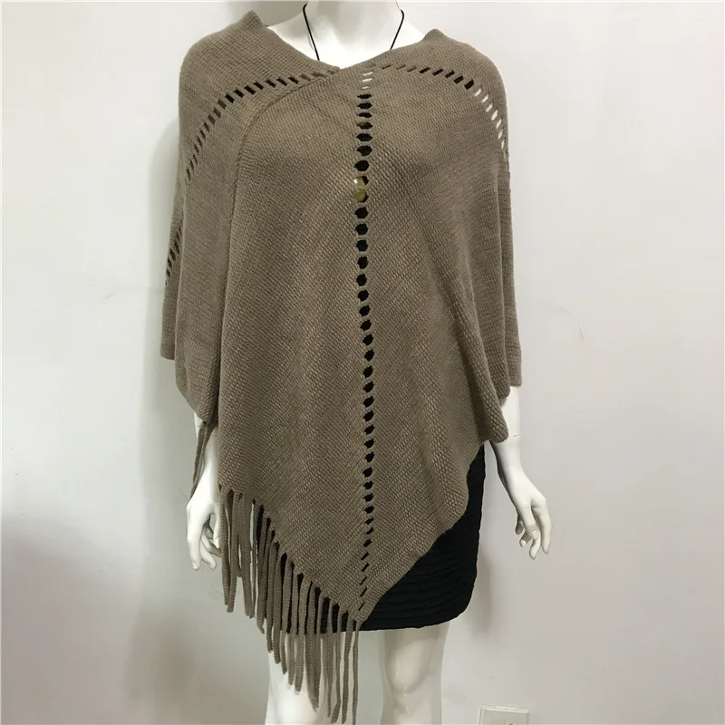 2022 Spring Autumn New Women Loose Irregular Cloak Sweater Pullover Versatile coat Sunscreen Knitting Poncho Cape Shawl Khaki autumn new fashion khaki lurex glitter leopard fringe viscose shawl scarf high quality wrap pashmina stole bufandas muslim hijab