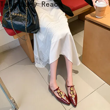 Low Heels Mary Janes Shoes for Women Dress Pump 2024 Sheep Genuine Leather Women's Heeled Party Office Wedding Lolita Shoes Lady