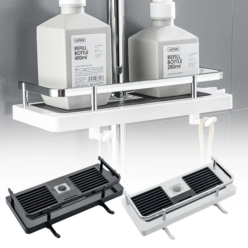 Shower Organiser No Drill Lift Shampoo Tray Shelf Bathroom Shelf Rod Shelf Bathroom Shower Organiser Organiser