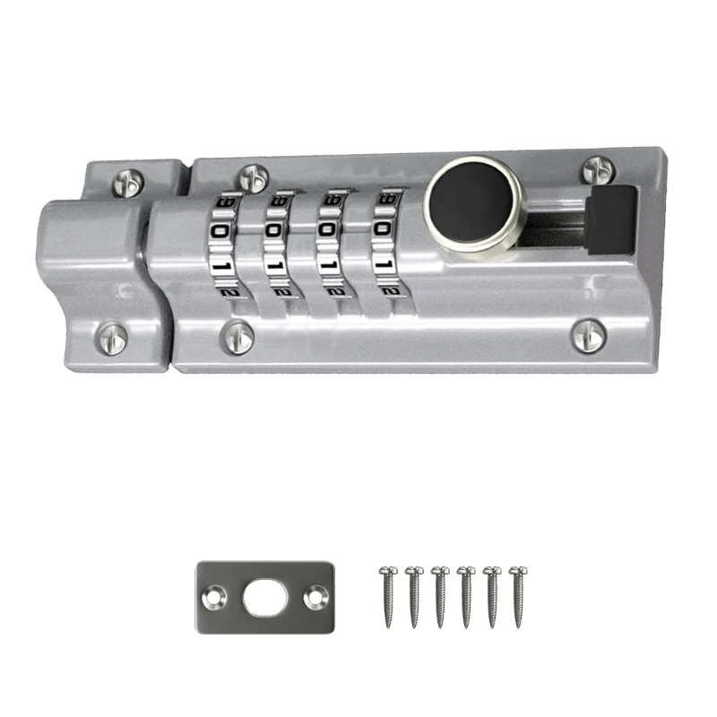 Description Picture 3 of item4-Digit Combination Padlocks Password Lock Sliding Door Lock Anti-theft Safety Slide Latches Lock Easy to Install