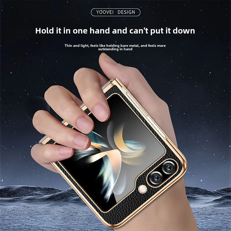 Elegant Gold and Silver Electroplated PU Leather Phone Case - Premium Flip Protective Cover