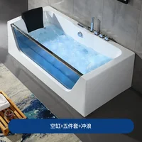 Rectangular acrylic glass household adult double bathroom Thermal insulation heated double surf Jacuzzi 1
