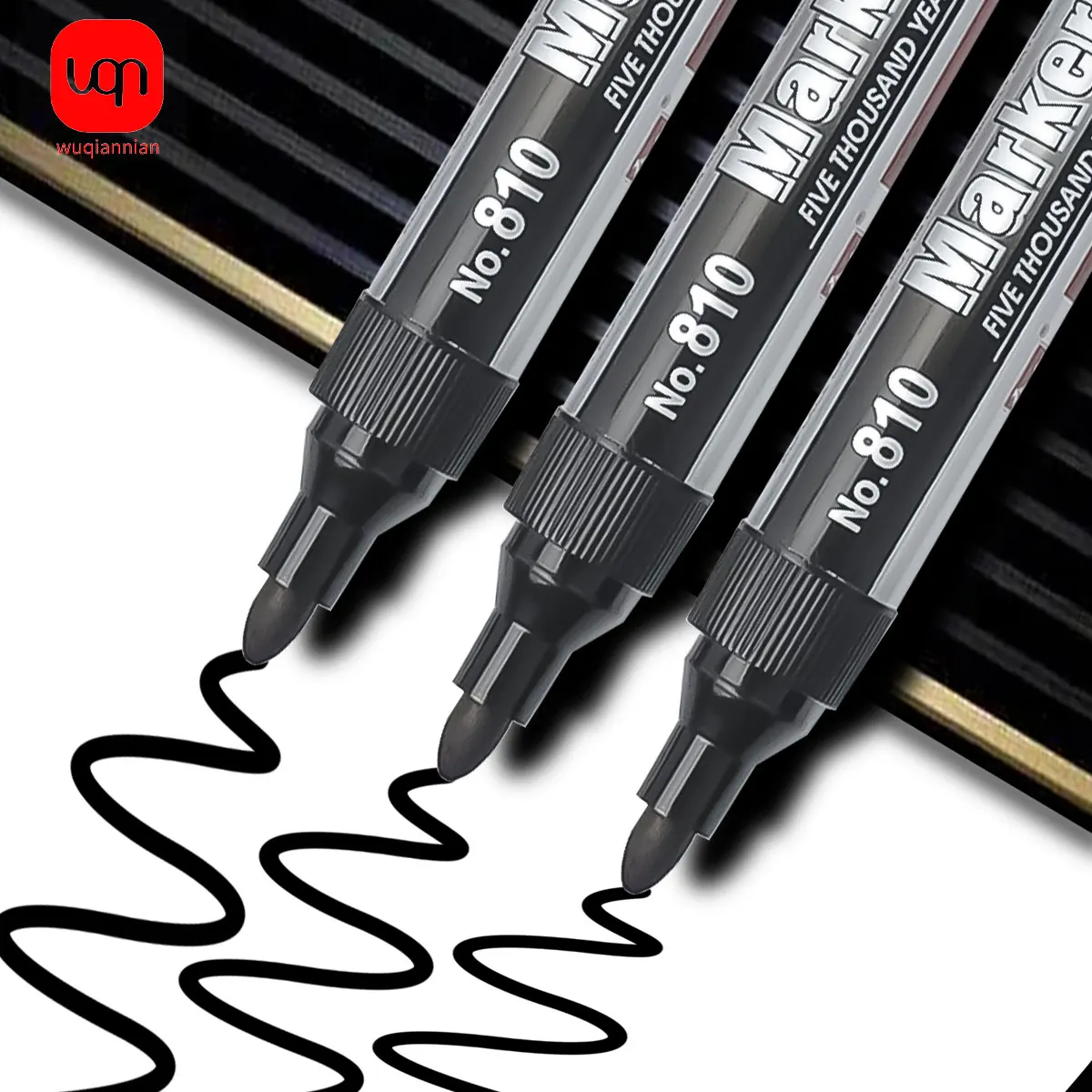 WQN-2/5/10PCS Pennarelli permanenti con inchiostro nero ad asciugatura rapida per legno, vetro e metallo resistenti allo sbiadimento e asciugare rapidamente