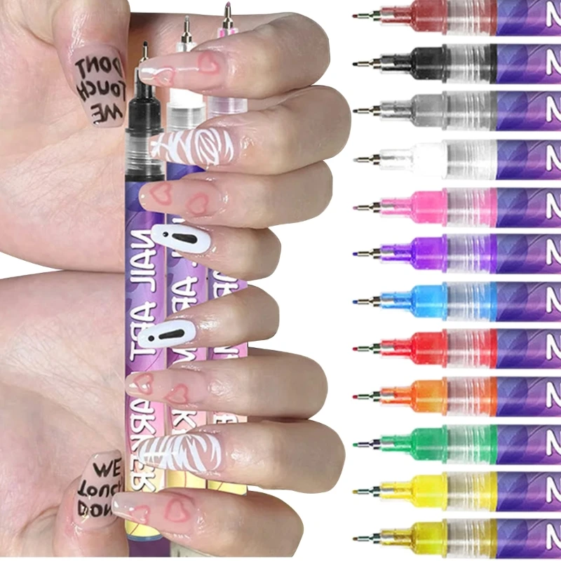 12 Colors Art Pens 3D Polishing Pens Point Dotting Liner Pen Set Art Painted Pen Drawing