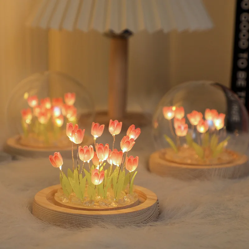 

Creative Tulip Night Lights Pure Handmade Table Lamps For Room And Bedroom Decoration Atmosphere Lights Ornaments Birthday Gifts