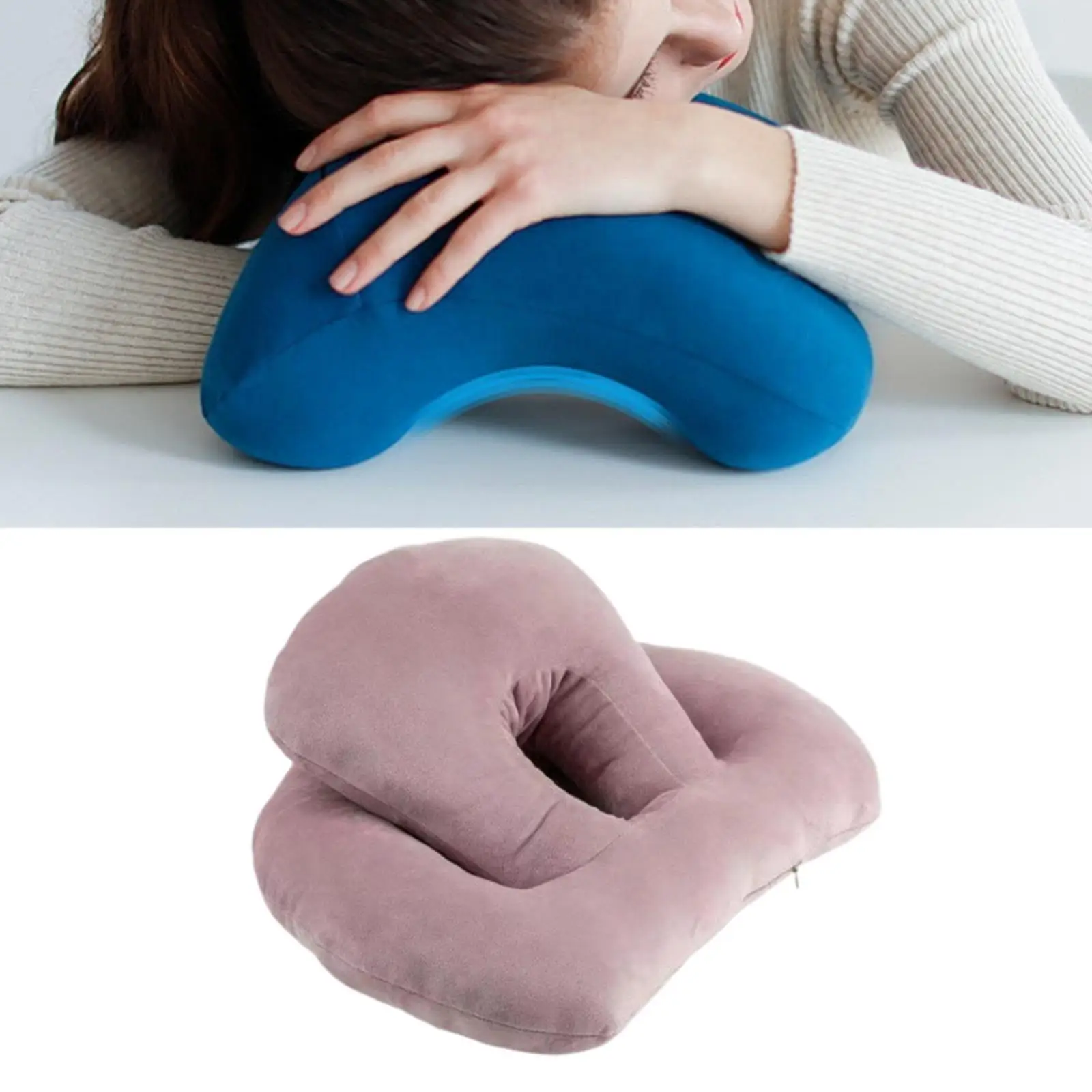 Nap Sleeping Pillow Breathable Ventilation Hole Soft Cushion Face Down Desk Pillow for Office Travel Recliners Library Sleeping 2