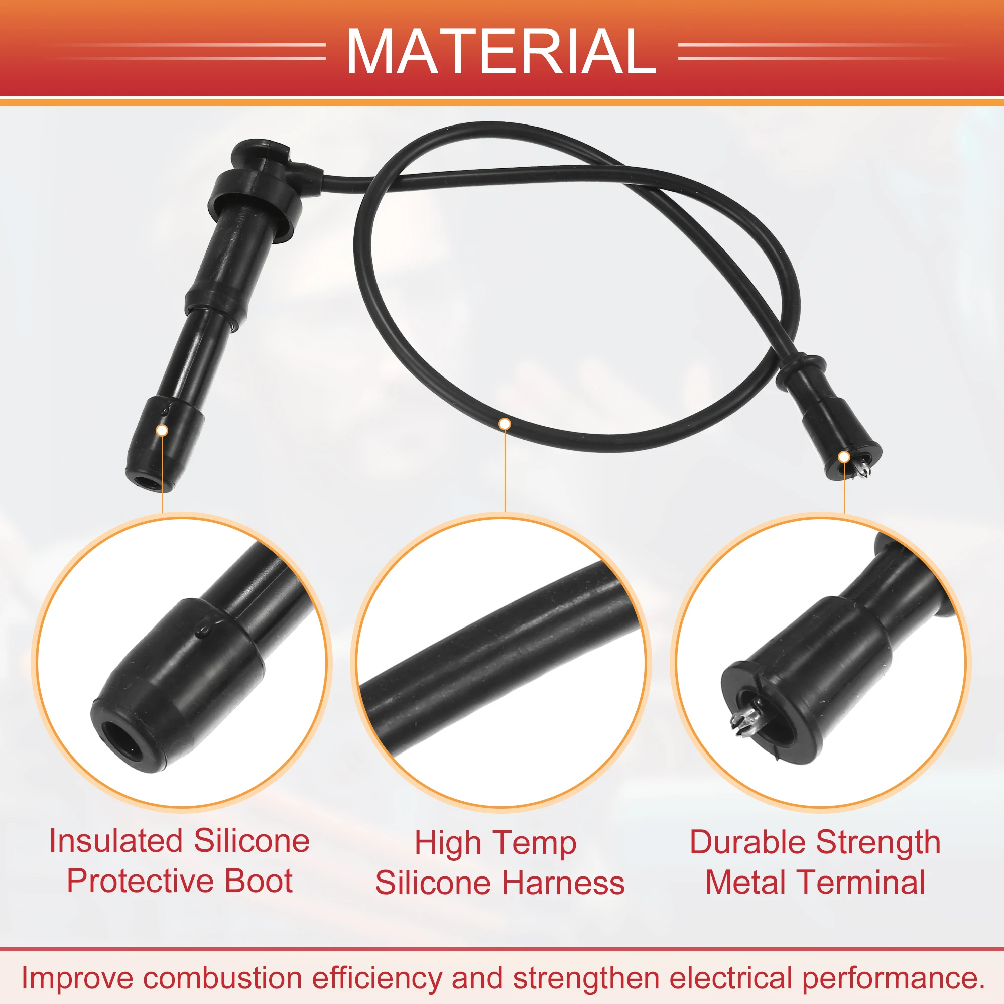 3pcs Car Spark Plug Wire Ignition Coil Cable for Kia Sorento 03-06 UXCELL No.2746039800