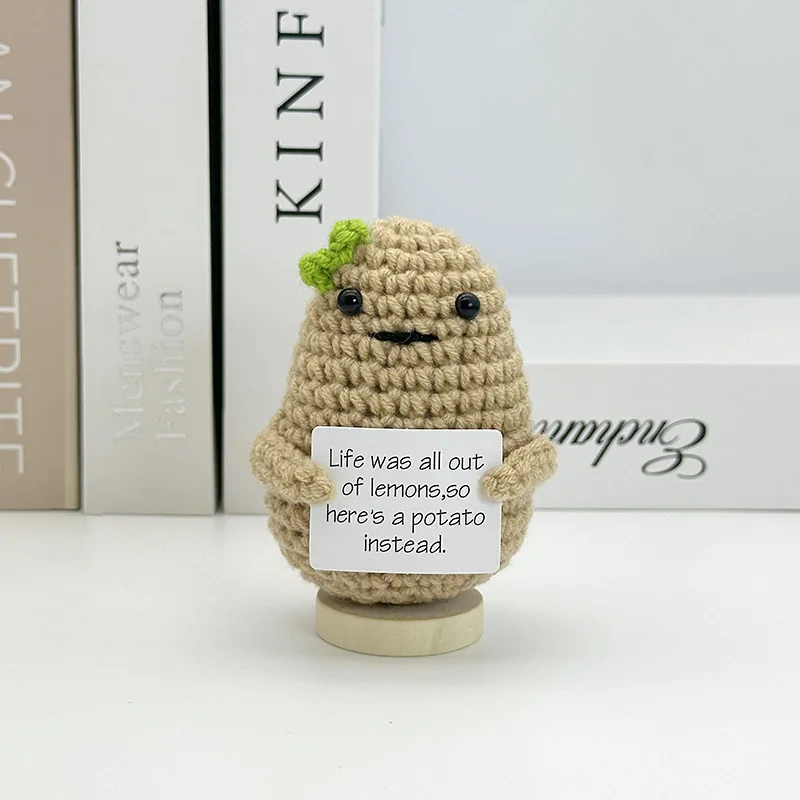 Funny Positive Crochet Sunshine Doll Desktop Ornament Handmade Cheer Emotional Support Positive Sun with Card Home Party Decor 7 S43d4cada59f44a44b37e69edfd27fda4n
