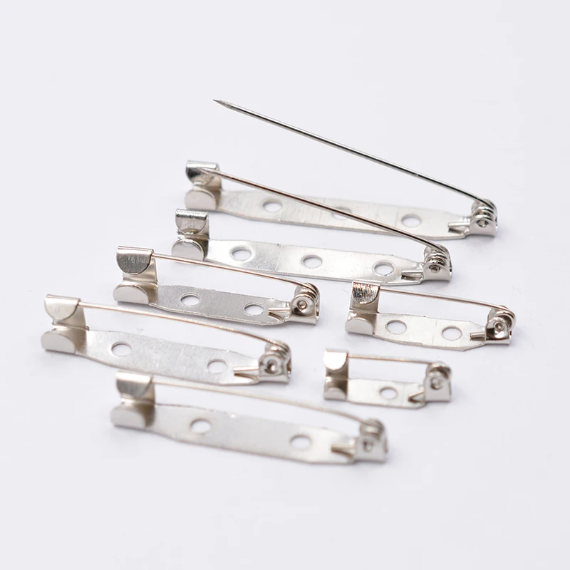 50pcs Metal 15/20/25/30/32/35/38/40mm Brooch Clip Base Pins Brooch Settings Blank Base for DIY Jewelry Making Finding