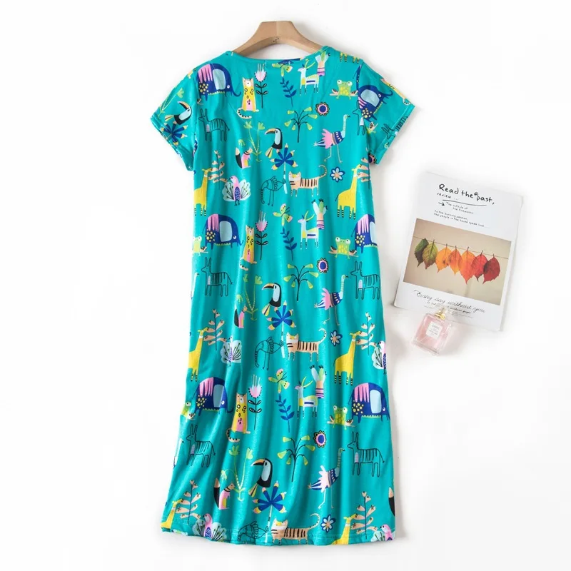 Women's Plus Size Cute Cartoon Printed Nightdress