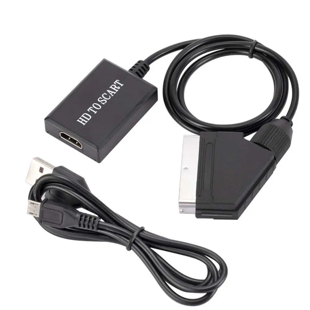 

HD 1080P HDMI вход на SCART выход видео аудио конвертер адаптер для HDTV DVD для Sky Box STB Plug and Play DC Кабели