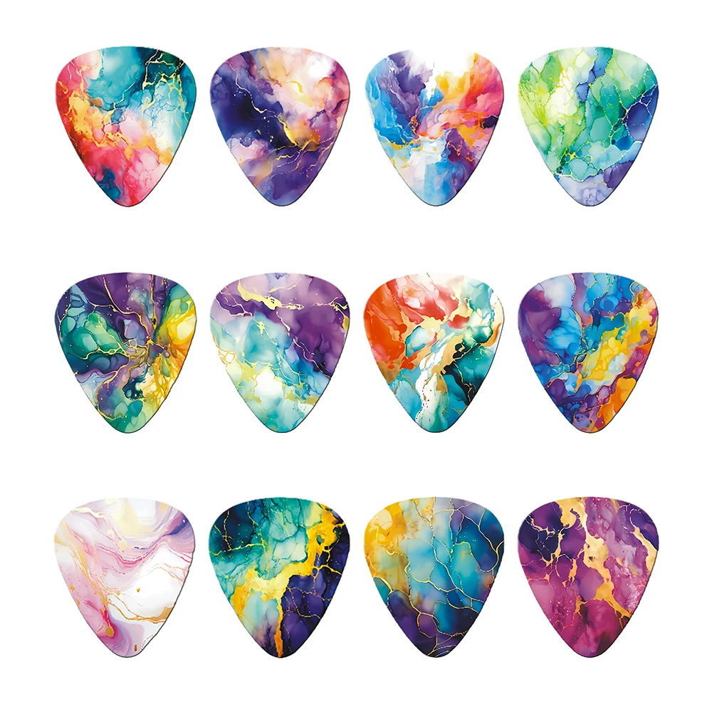 New 12Pcs/Set Colorful Design Guitar Picks Guitar Paddles Cartoon Couples Acoustic Musical Instrument Accessories Pick