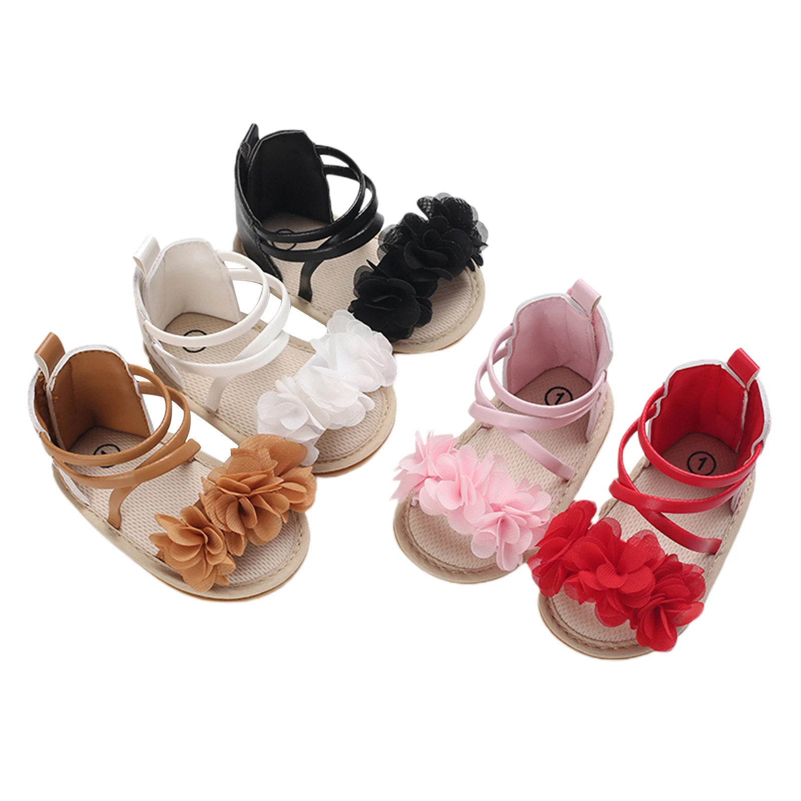 Kids Sandals Baby Sandals -04-12 Lioraitiin 0-18M Infant Baby Girls Casual Sandals Flower Patchwork Bandage Soft Sole Non-Slip Princess Flat Shoes