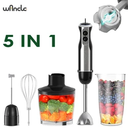 Wancle Electric Immersion Hand Blender Mixer 1000W 5 in 1 Powerful Kitchen Blender for Egg Whisk Meat Grinder Food Processor