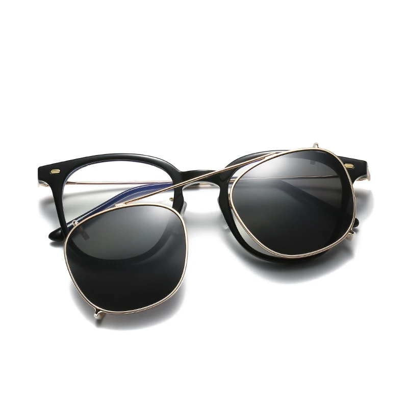 Polarized Retro Sunshade: Trendy Clip-On Fashion Glasses