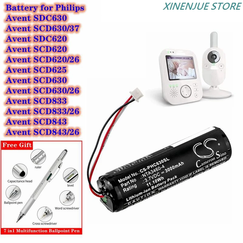 texture religion bullet Baby Monitor Battery 3.7v/3000mah Nta3460-4,nta3459-4 For Philips Avent  Scd630,scd620,scd625,scd833,scd843 - Digital Batteries - AliExpress