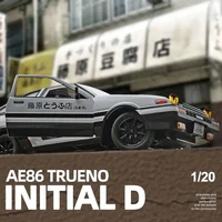 1:24 Initial D Toyota Trueno AE86 Alloy Diecast Car Model Sports Car Toys For Kids Adults Pull Back Vehicles Toy Cars Black Hood 2
